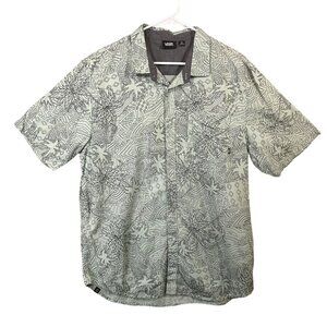 Vans Button Up Shirt Men’s XL Green Short Sleeve Skater Palm Trees EUC